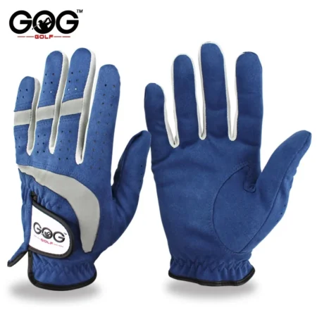 Pack 1 Pcs Men’s Golf Glove Left/Right Hand Micro Soft Fiber Breathable Non-Slip Golf Gloves Men Color Blue