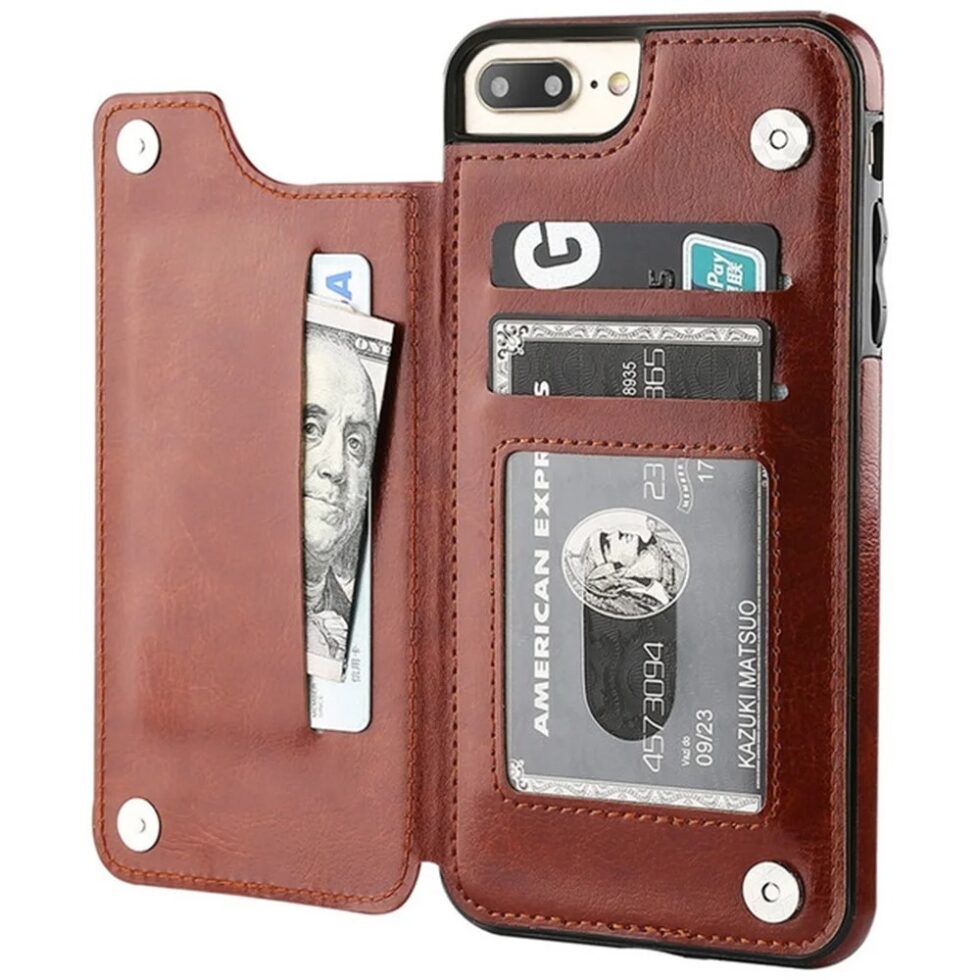 Leather Retro Card Holder Flip Cover for iPhone 11 12 13 14 15 Pro Max Mini Wallet Case XR X XS Max 8 7 6S Plus 5S SE 2022 2020