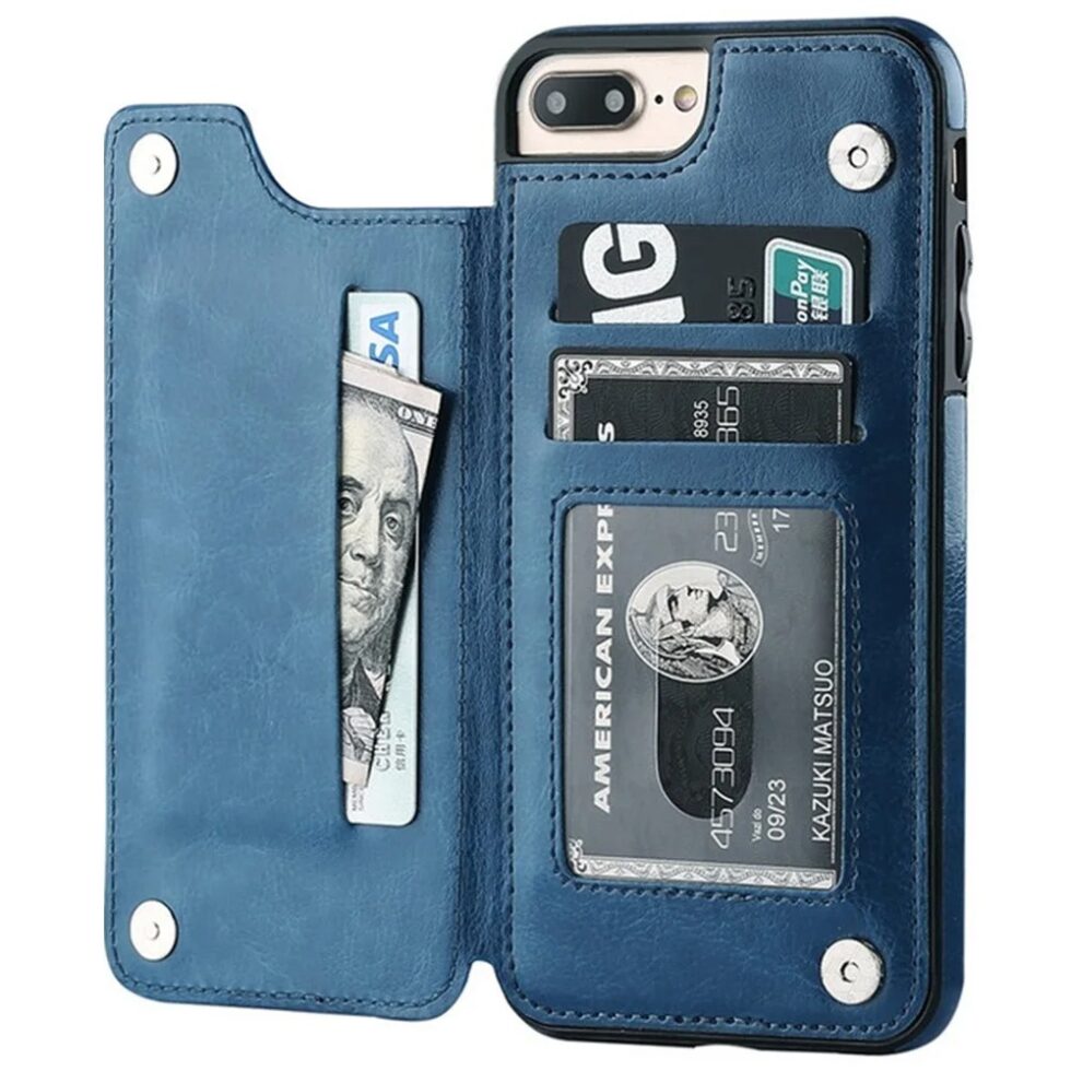 Leather Retro Card Holder Flip Cover for iPhone 11 12 13 14 15 Pro Max Mini Wallet Case XR X XS Max 8 7 6S Plus 5S SE 2022 2020