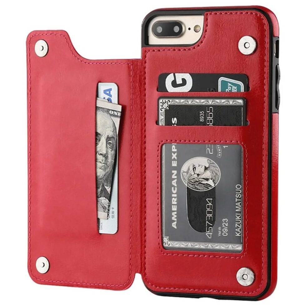 Leather Retro Card Holder Flip Cover for iPhone 11 12 13 14 15 Pro Max Mini Wallet Case XR X XS Max 8 7 6S Plus 5S SE 2022 2020