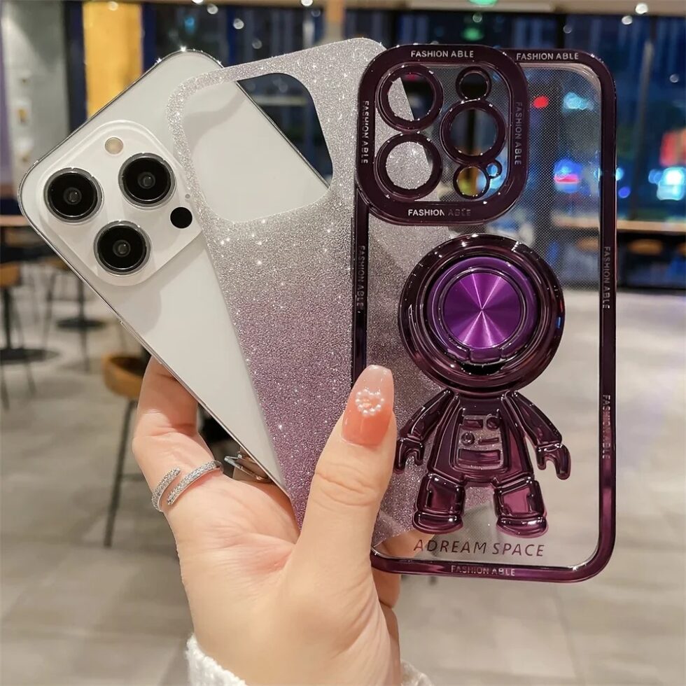 Astronaut Magnetic Ring Holder Case for iPhone 11-15 Pro Max